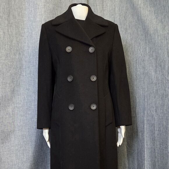 Cinziaerre Rodel SPA Long Line Coat Luxury Italian Wool Coat Women’s US8 Black - Picture 2 of 12